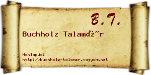 Buchholz Talamér névjegykártya
